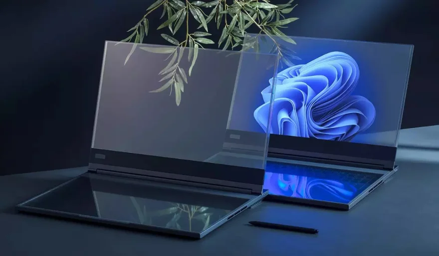 Lenovo Unveils AI-Powered Transparent Display Laptop at MWC 2024